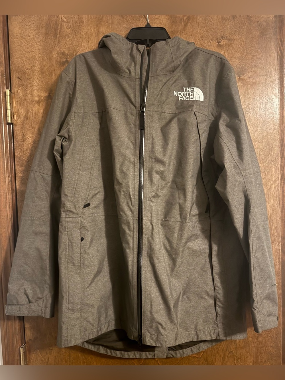 Men’s The North Face Hooded Raincoat - Olive Gray